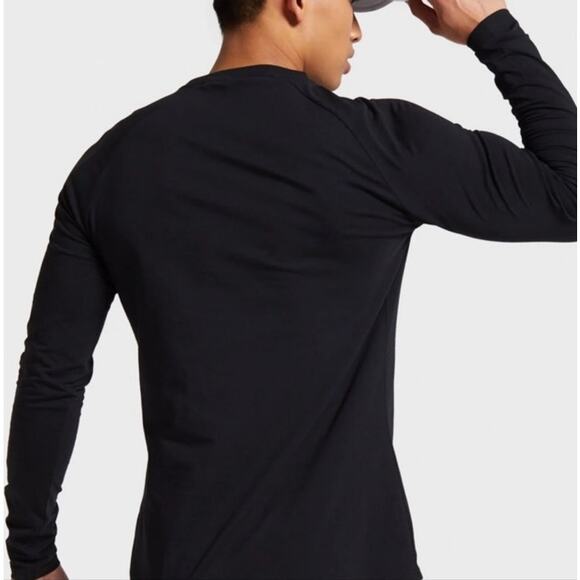 Gymshark Mens Apollo Navy Blue Long Sleeve Cotton Spandex Tee Shirt Medium - Picture 7 of 7